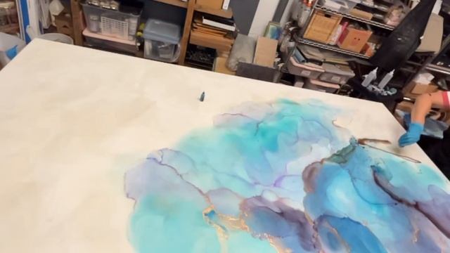 Bespoke Dining Table - Epoxy Resin & Alcohol Ink смотреть онлайн