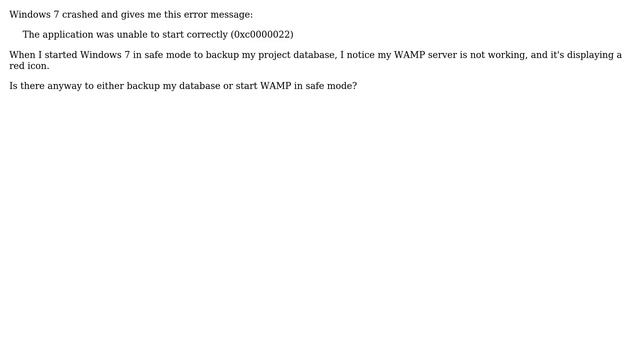 WAMP server in Windows 7 safe mode смотреть онлайн
