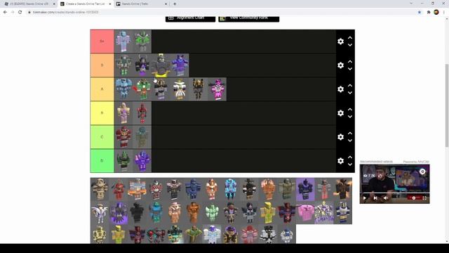 Stands online Tier list смотреть онлайн