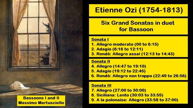 Etienne Ozi (1754-1813) - Six Grand Sonatas In Duet For Bassoon