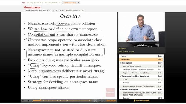 C++ Namespaces смотреть онлайн