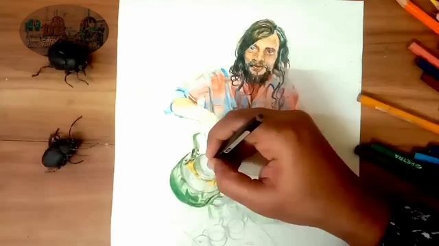 Colour pencil sketch । colour pencil painting। tea maker смотреть онлайн