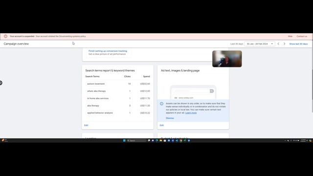 Google Ads Suspended Circumventing System Policy - Investigation #1