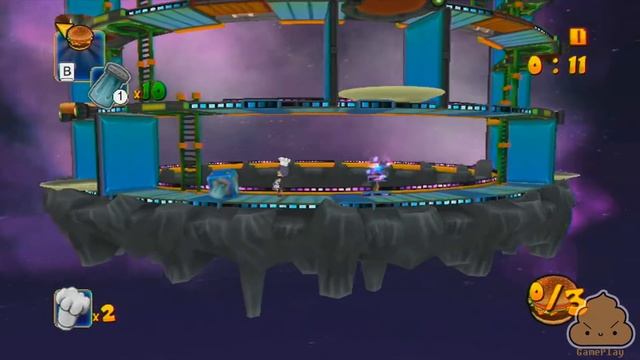 Burgertime World Tour - WiiWare - Gameplay смотреть онлайн