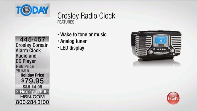 Crosley Corsair Alarm Clock Radio and CD Player смотреть онлайн