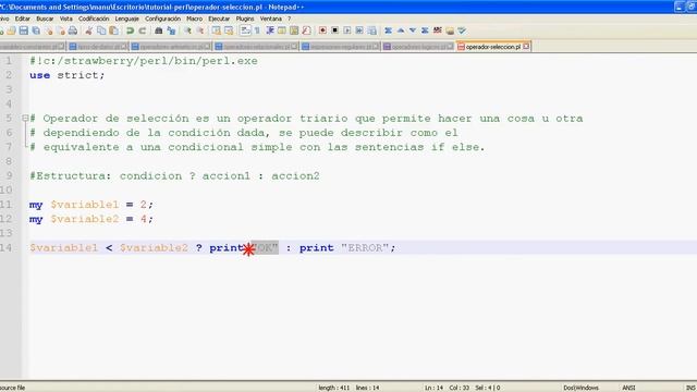 Tutorial de Perl parte 8 - Operador de Selección смотреть онлайн