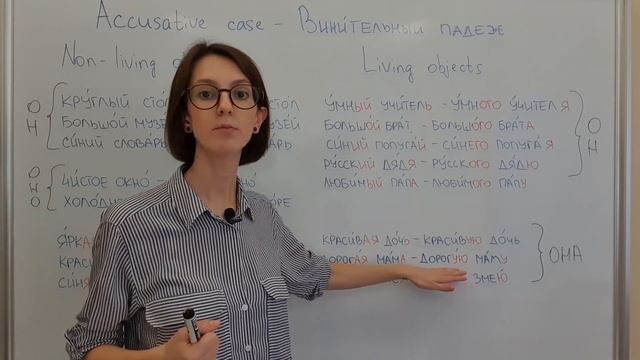 Accusative Case In Russian. Singular Adjectives
