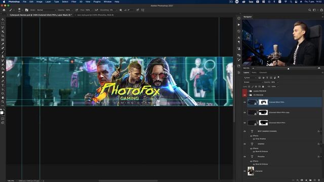 CyberPunk 2077 Шапка для ютуб канала! // + Готовый проект