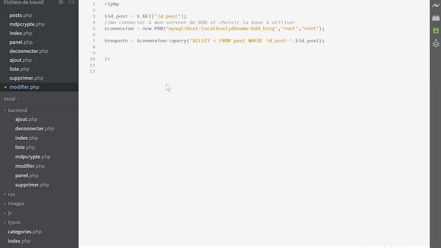 Formation IMM - Module PHP: Cours tuto 11 , backend - partie 5, modification et suppression смотреть онлайн