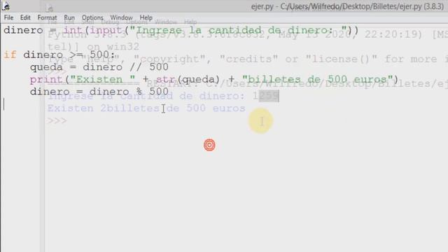 Ejercicio de desglose en billetes y monedas en Python смотреть онлайн