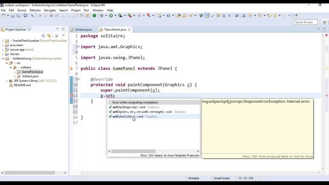 1 Java Swing Solitaire Empty Game Screen смотреть онлайн