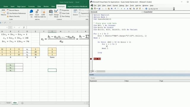 Gauss Seidel Method Basic VBA Program || NMS Video 04 смотреть онлайн