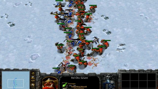 50 Footman (100 Food) vs 33 Fel Orc Grunt (100 Food) Fully Upgrade 1080p смотреть онлайн