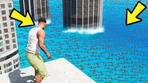 GTA 5 - 1000 АКУЛ ПРОТИВ ЛОС САНТОСА! ЛЮДИ ПРОТИВ АКУЛ! КТО ПОБЕДИТ?!