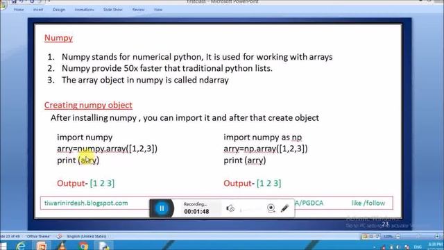 PYTHON NUMPY || WHAT IS NUMPY ||NDARRAY|| CLASS 11,12 IP CS || PGDCA || MCA || BCA || O LEVEL смотреть онлайн