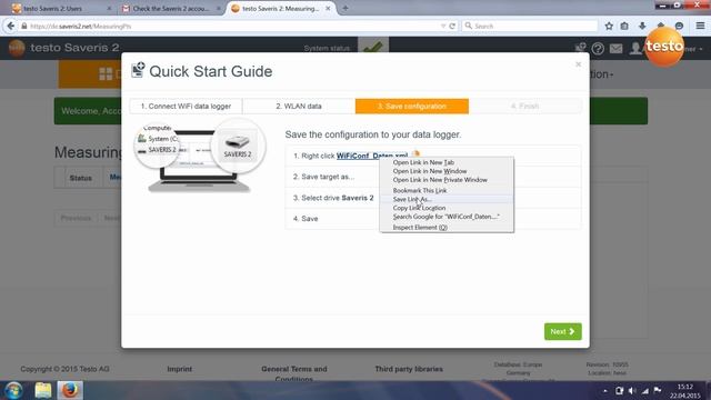 Utilisation du guide de démarrage rapide testo Saveris 2 смотреть онлайн