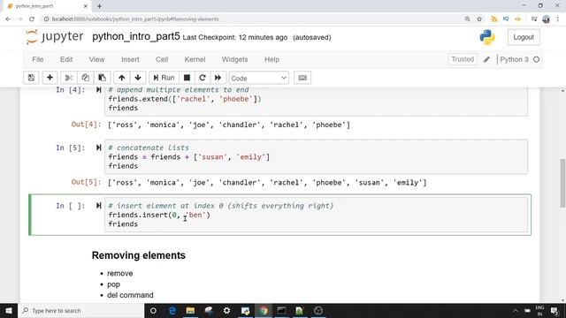 Python Introduction, Part 5 : List Methods (Adding,Removing & Counting Elements) смотреть онлайн