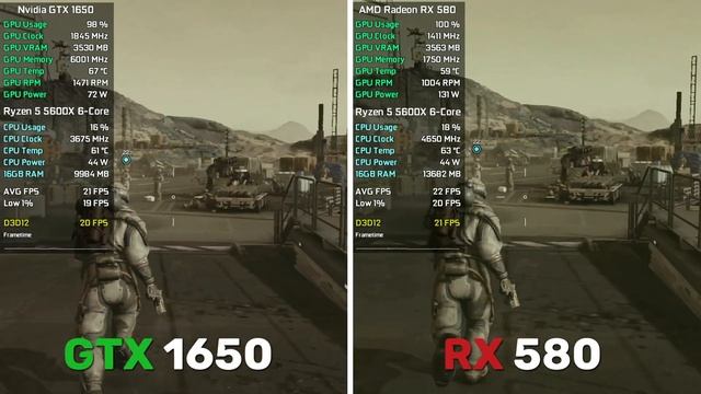 GTX 1650 vs RX 580 Test in 10 Games in 2023 смотреть онлайн
