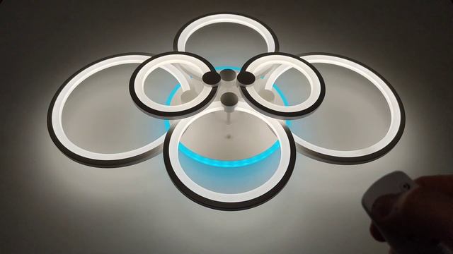 Демонстрация режимов работы светодиодной люстры 73/6 WH+RGB смотреть онлайн