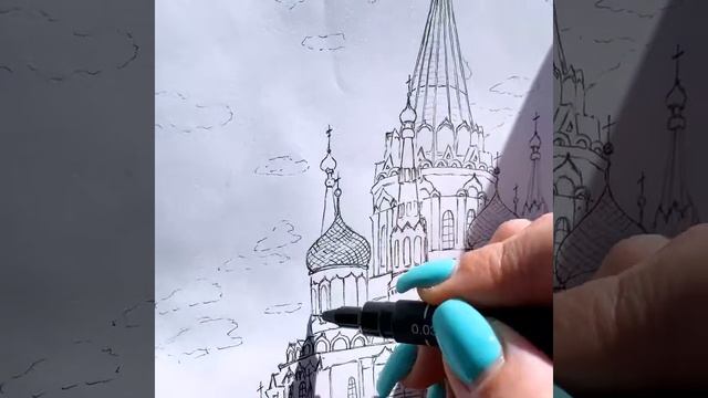 Скетч маркерами ( Михаило-Архангельский кафедральный собор) смотреть онлайн