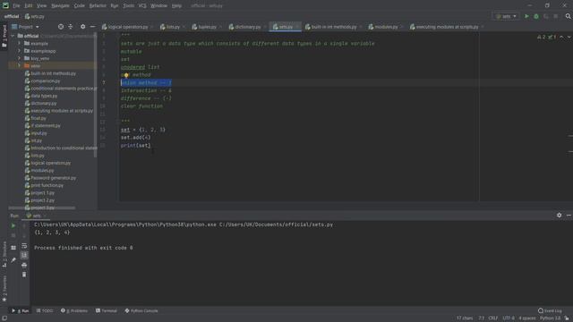 Sets in python смотреть онлайн