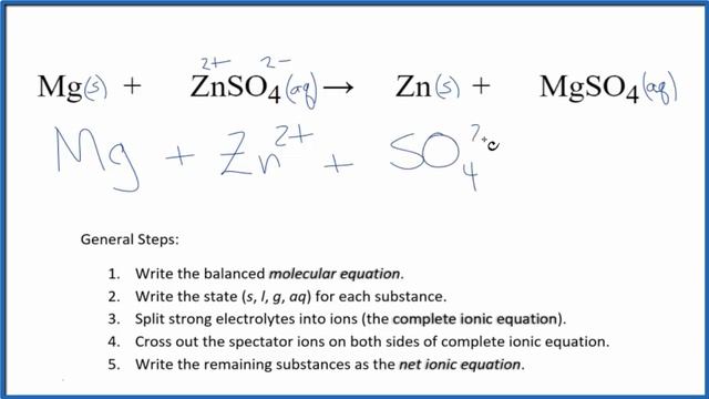 How to Write the Net Ionic Equation for Mg + ZnSO4 = Zn + MgSO4 (See Note in Descp) смотреть онлайн