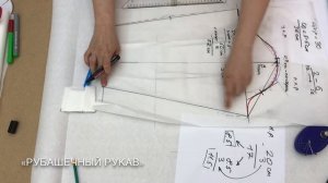 Выкройка рукава рубашечного и узкого одношовного рукава к основе женского плечевого изделия. Часть