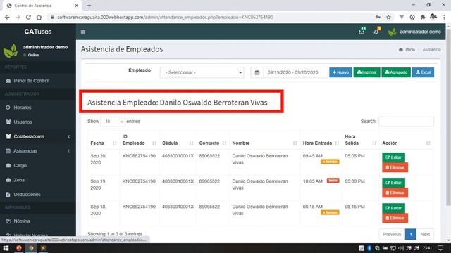sistema control de asistencias php html css javascript jquery смотреть онлайн