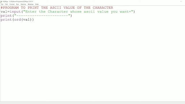 || 14 || Program to print ASCII value of a character in Python | ASCII value program in Python смотреть онлайн