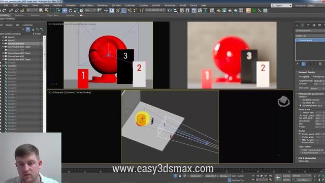 (7) Настройка камер в 3ds Max. Depth of field (размытие при малой глубине резкости) смотреть онлайн