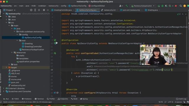 Spring RestAPI Security Authentication Authorization PostMan смотреть онлайн