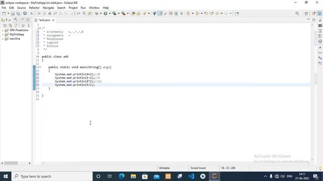 Java Tutorial For Beginners | Arithmetic Operator in Java | Run First program in Eclipse Java смотреть онлайн