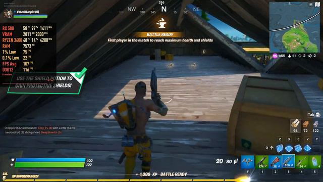 Fortnite DirectX 12 - RX 580 | Ryzen 5 3600 | All Settings смотреть онлайн