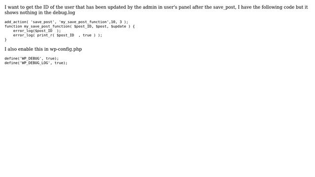 Wordpress: Get user id after save post смотреть онлайн