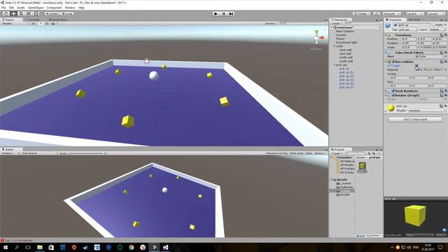 Уроки по Unity 5.5 \ урок 6 - делаем так чтобы наш игрок собирал игровые предметы смотреть онлайн