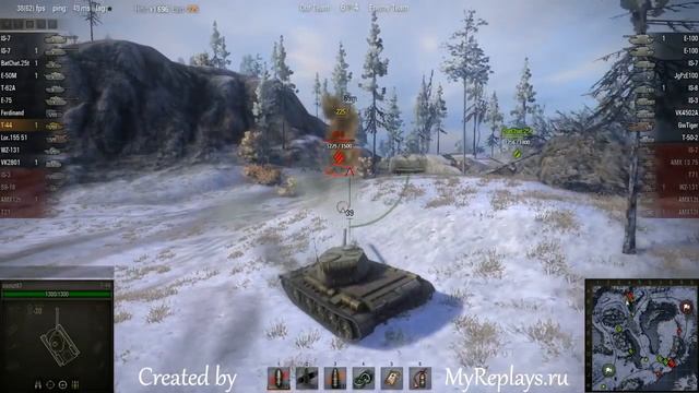 WOT: Arctic Region - T-44 - 2 frags смотреть онлайн