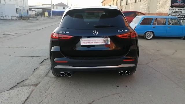 Mersedes GLA 45amg+ 2021 тюнинг выхлопа и установка насадок на глушитель смотреть онлайн