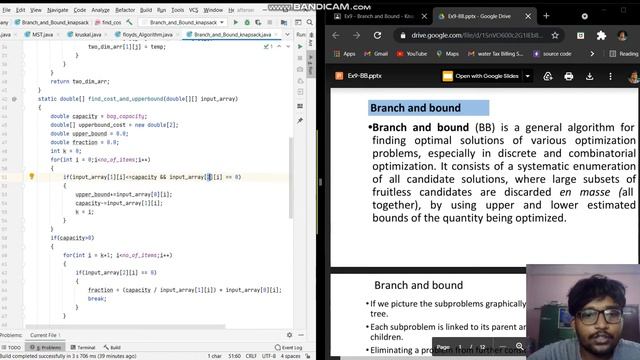 Solve 0/1 Knapsack Problem using Branch and Bound Algorithm || DAA || JAVA смотреть онлайн