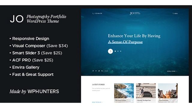 Jo - Responsive Photography Portfolio WordPress Theme | Themeforest Website Templates and Themes смотреть онлайн