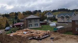 сборка сруба бани из бревна