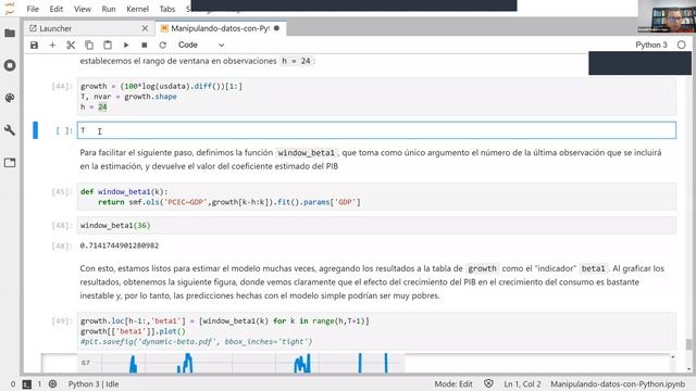 Laboratorio: Estimando una función de consumo agregado en Python con statsmodels смотреть онлайн