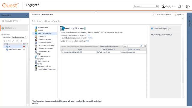 Foglight for Databases - Configuring Oracle agent Alert Log panel display смотреть онлайн