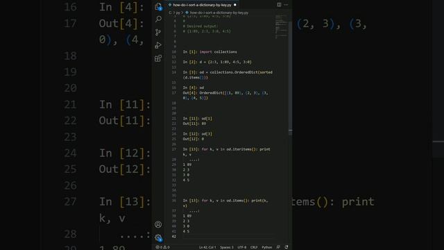 python - How do I sort a dictionary by key? смотреть онлайн