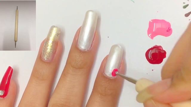 RED ROSES AND GLITTER NAIL ART FOR @LUVCHUNKS71 | Basic Nail Art Tutorial смотреть онлайн
