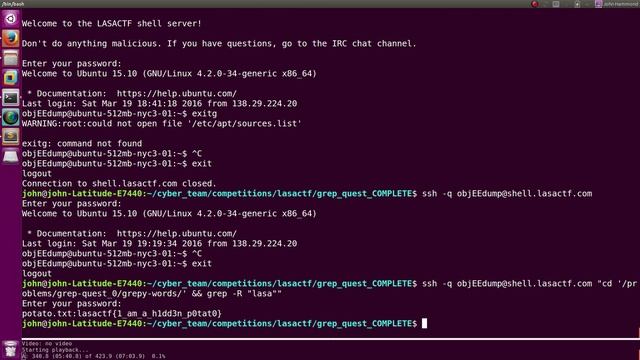 LASACTF: "Grep Request" (Script) смотреть онлайн