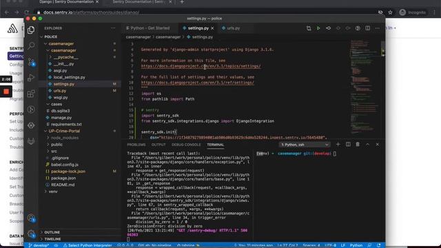 Sentry setup with Django смотреть онлайн