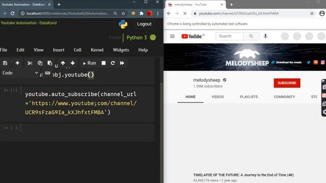 Youtube Auto Channel Subscriber | Youtube Automation -Python,DataKund смотреть онлайн