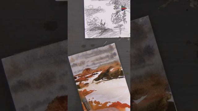 Этюд акварелью. Художник Юрий Ломков. Уроки рисования на Энтеркласс смотреть онлайн