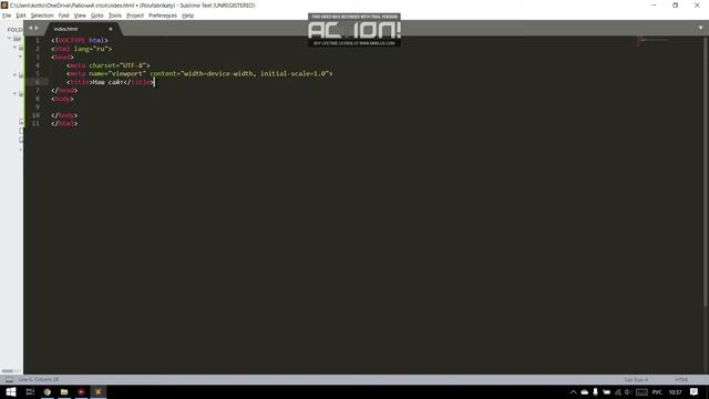 Настраивание кода Sublime Text 3 Как поставить текст на ваш сайт? #1 Создание сайта с нуля смотреть онлайн